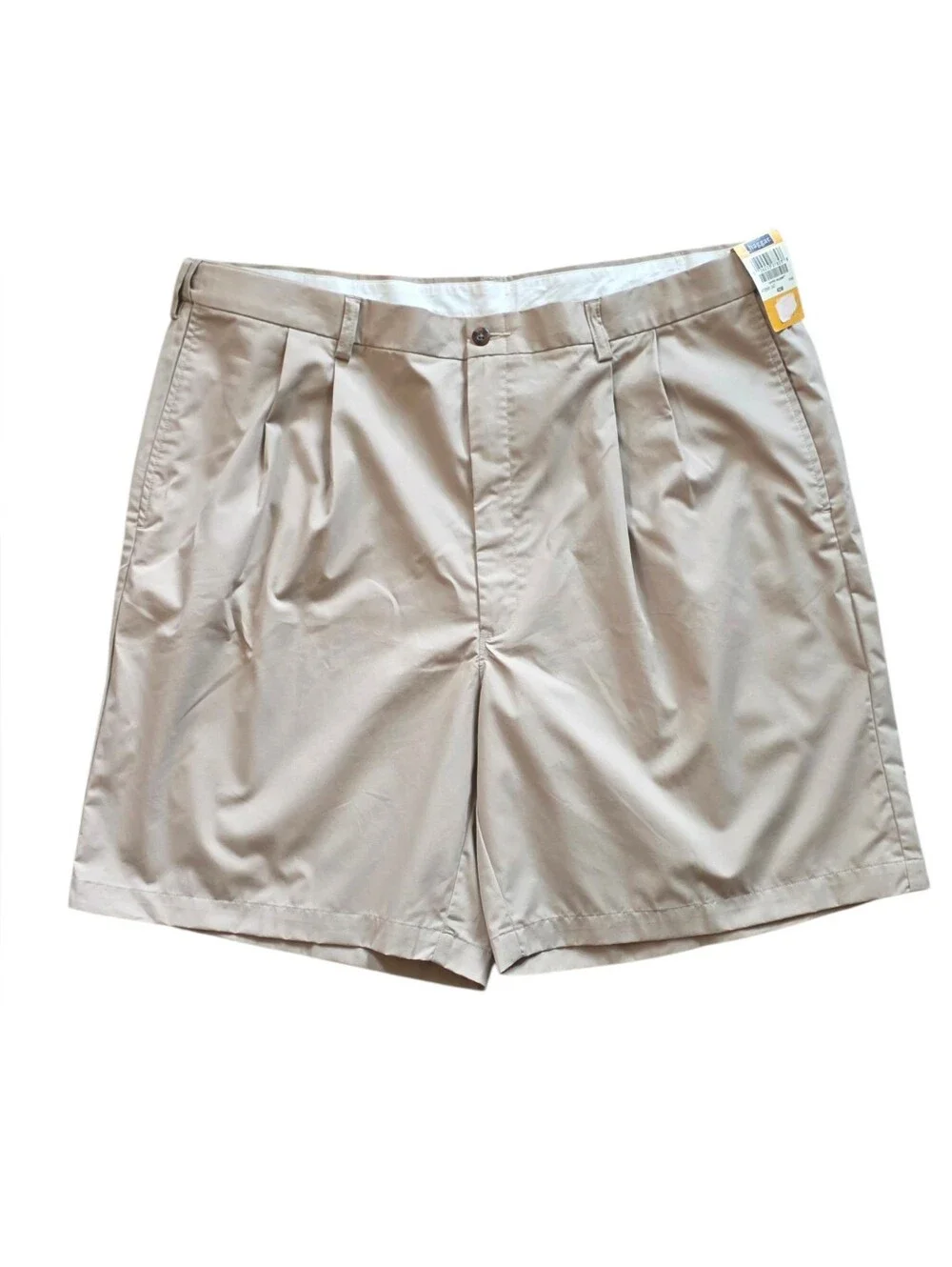 Haggar Sz 42 Khaki NWT Pleated Cotton Twill Casual Classic Shorts